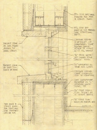 Window section detail study: pencil on trace<br /> <br /><small></small>