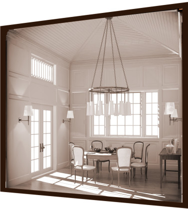 Breakfast room interior perspective: digital rendering<br /> <br /><small></small>