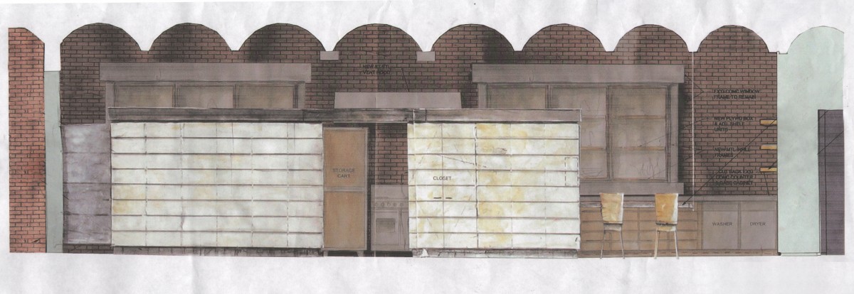 Elevation study for loft renovation: mixed media on paper<br /> <br /><small></small>